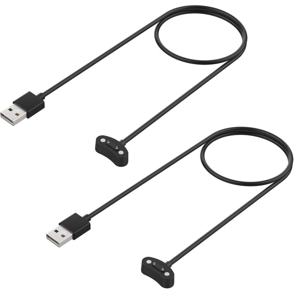 imageTiMOVO Compatible with TicWatch Pro 5TicWatch Pro 3 ChargerTicWatch Pro 3 LTE Charger2 Pcs 33 Ft Magnetic Charging DockUSB Charging Cable Clip CradleReplacement Charger Power Cable Cord Black