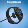 TiMOVO Compatible with TicWatch Pro 5/TicWatch Pro 3 Charger/TicWatch Pro 3 LTE Charger,[2 Pcs] 3.3 Ft Magnetic Charging Dock,USB Charging Cable Clip Cradle,Replacement Charger Power Cable Cord, Black