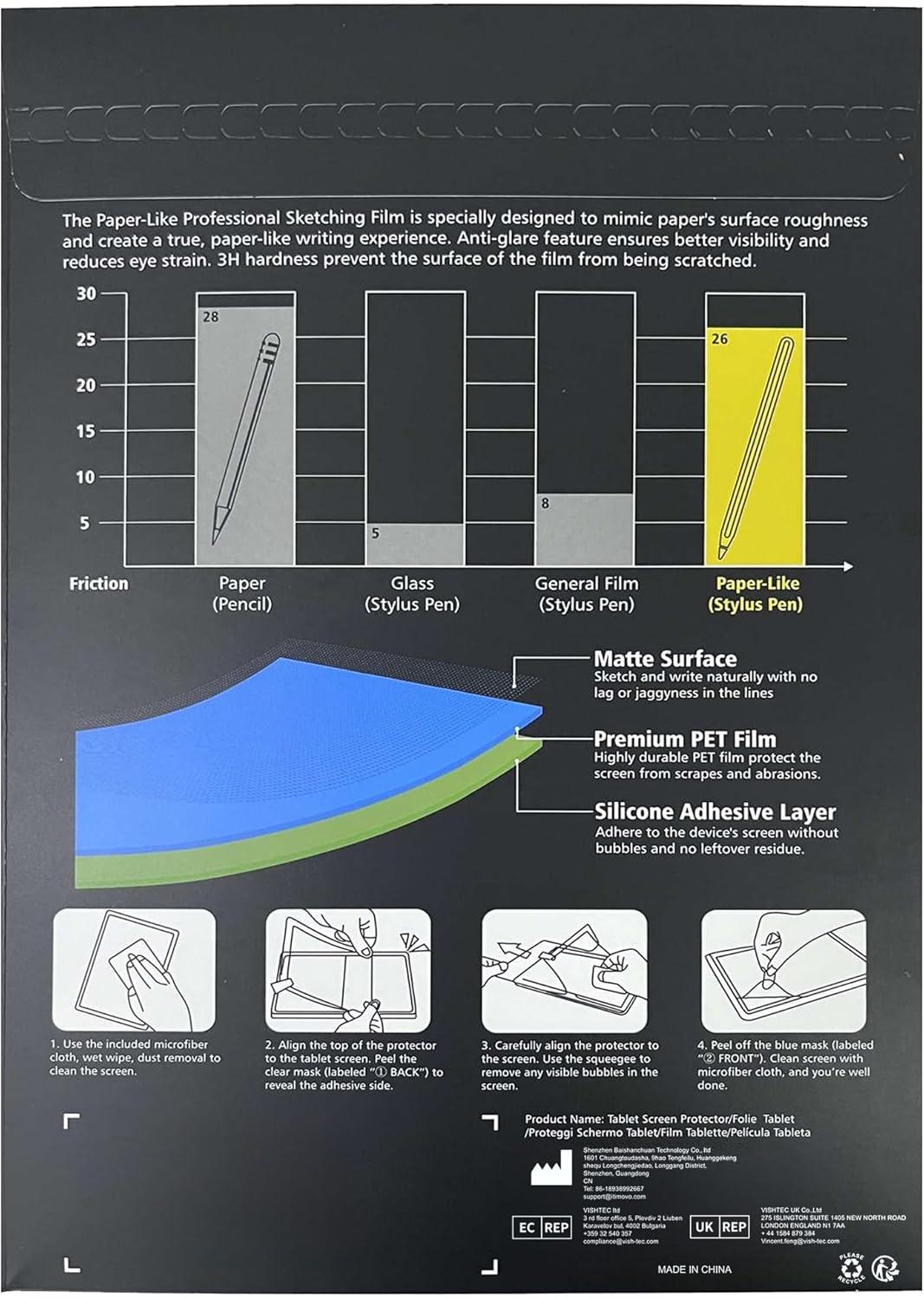 imageTiMOVO 2 Pack Paper Screen Protector Compatible with Samsung Galaxy Tab S9 FE Plus 5GTab S9 PlusTab S8 PlusTab S7 FETab S7 Plus 124 inch Write Like on Paper Film for SPen