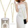 TiMOVO Phone Chain Crossbody, Universal Phone Lanyard with 1× Metal Phone Strap, 1× Wrist Strap, 2× Pads, Crossbody Chain Compatible with Most Smartphones, Gold