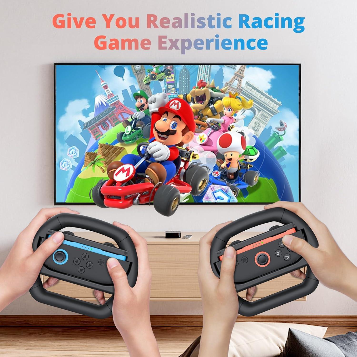 imageTiMOVO Carrying Case Compatible with Nintendo Switch 2 with 10 Game Cartridges and Steering Wheel Compatible with Nintendo Switch 2 JoyCon Black