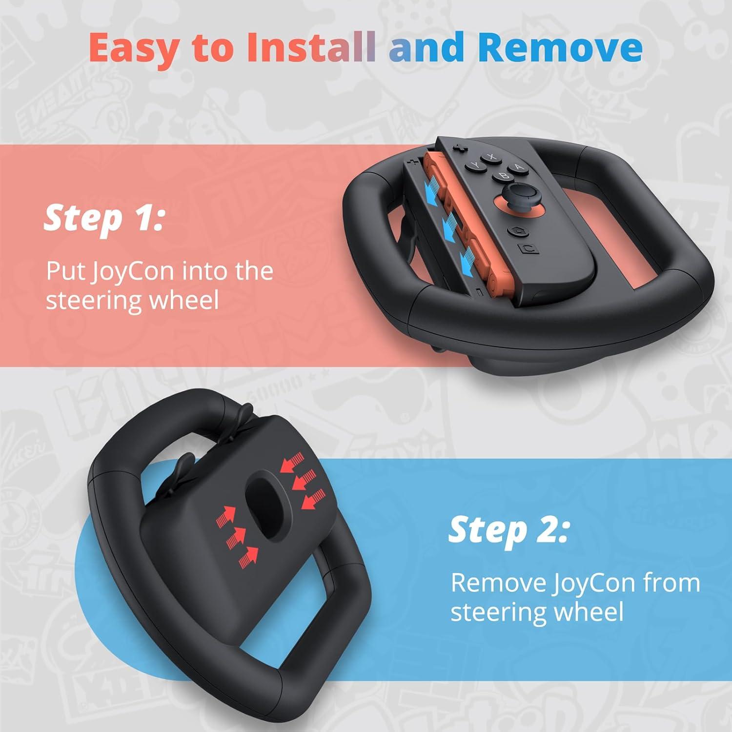 imageTiMOVO Carrying Case Compatible with Nintendo Switch 2 with 10 Game Cartridges and Steering Wheel Compatible with Nintendo Switch 2 JoyCon Black