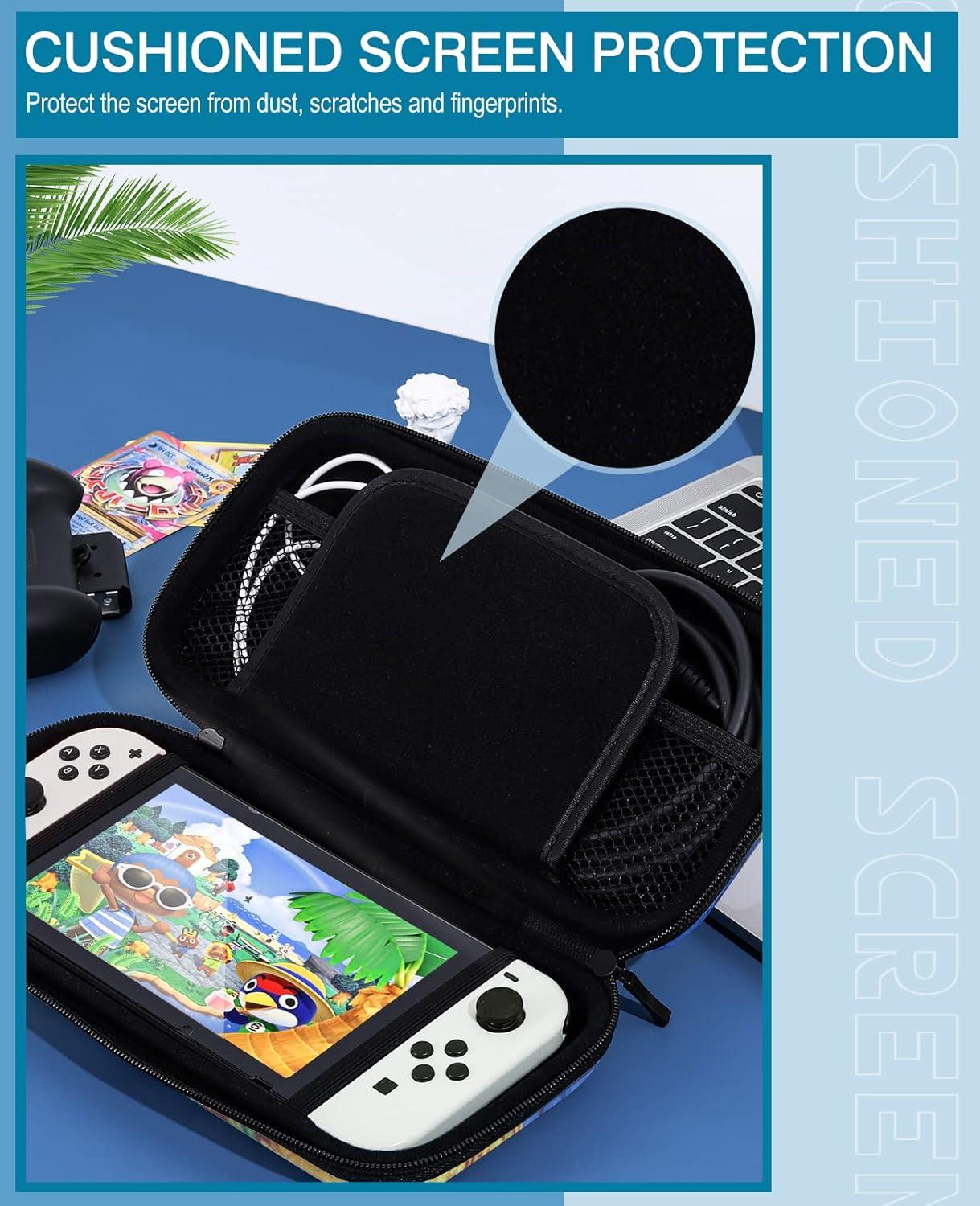 imageTiMOVO Carrying Case Fits for Nintendo Switch OLED Model 2021 ampamp Switch Game Storage Handbag Portable Travel Bag PU Pouch with Pocket for 10 Game Cards ampamp Accessories Crow in the Rye