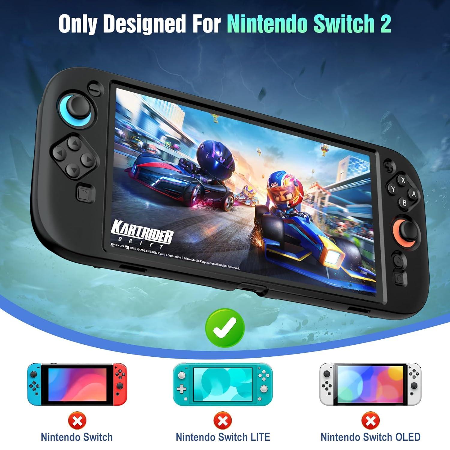 imageTiMOVO Carrying Case for Nintendo Switch 2 2025 with Large Capacity and Protective Silicone Case for Nintendo Switch 2 with Ergonomic Grip Design Black