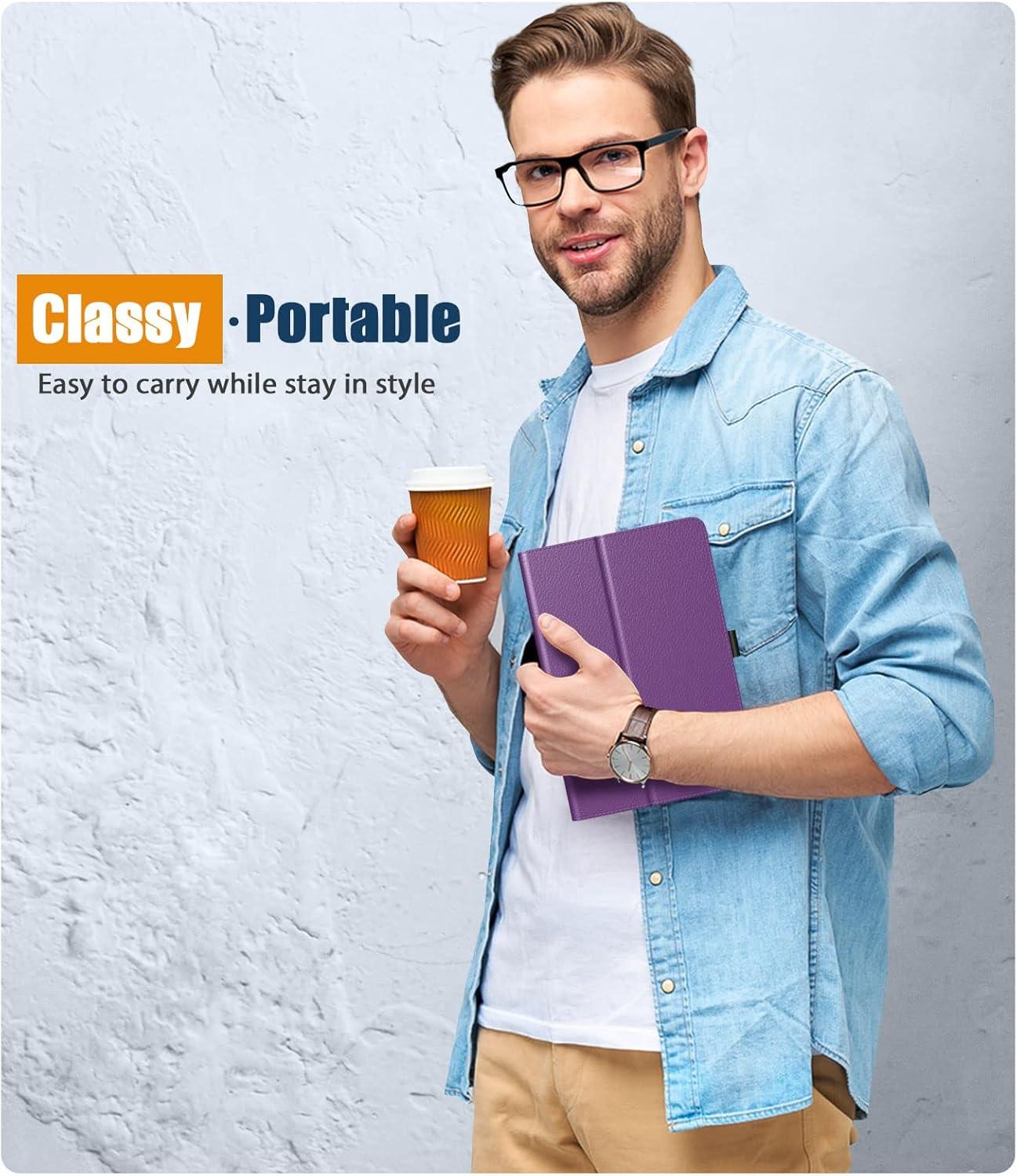 imageTiMOVO Case Fits AllNew Kindle Fire 7 Tablet 7quot 12th Generation 2022 Release Slim Protective Stand Cover PU Leather Shell with Auto WakeSleep Purple