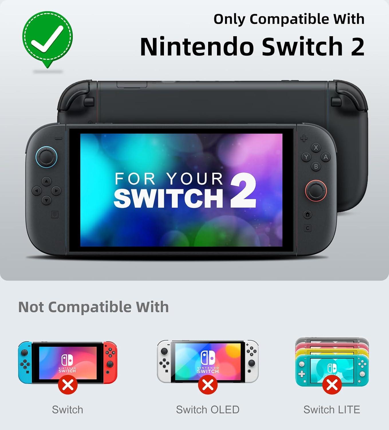 imageTiMOVO Dockable Case for Nintendo Switch 2 2025 TPU Grip Protective Case Accessories with QuickRelease Joycon Design for Switch 2 AntiScratch Shockproof Console Hard Cover GrayGray