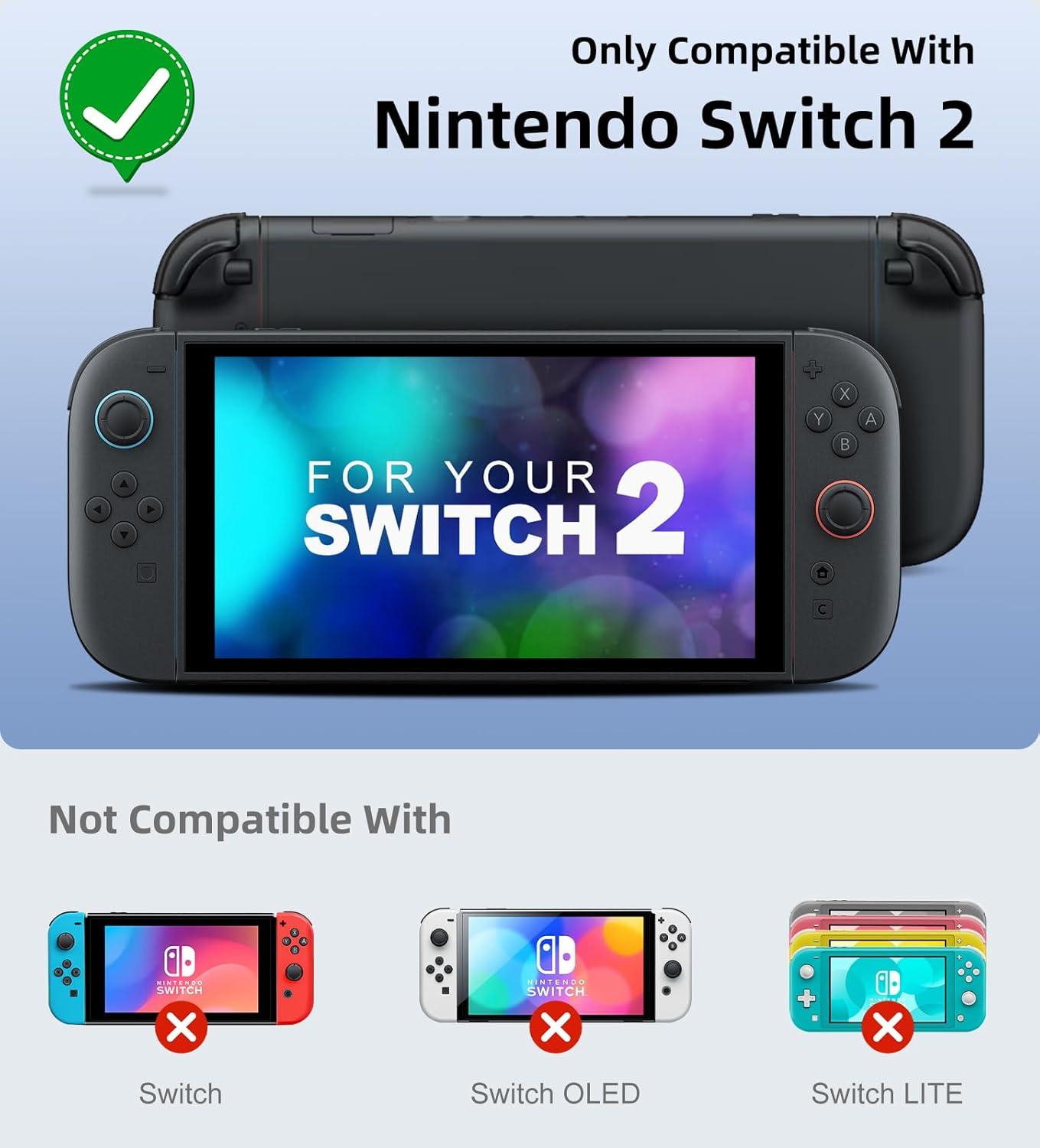 imageTiMOVO Dockable Case for Nintendo Switch 2 2025 TPU Grip Protective Case Accessories with QuickRelease Joycon Design for Switch 2 AntiScratch Shockproof Console Hard Cover GrayBlue