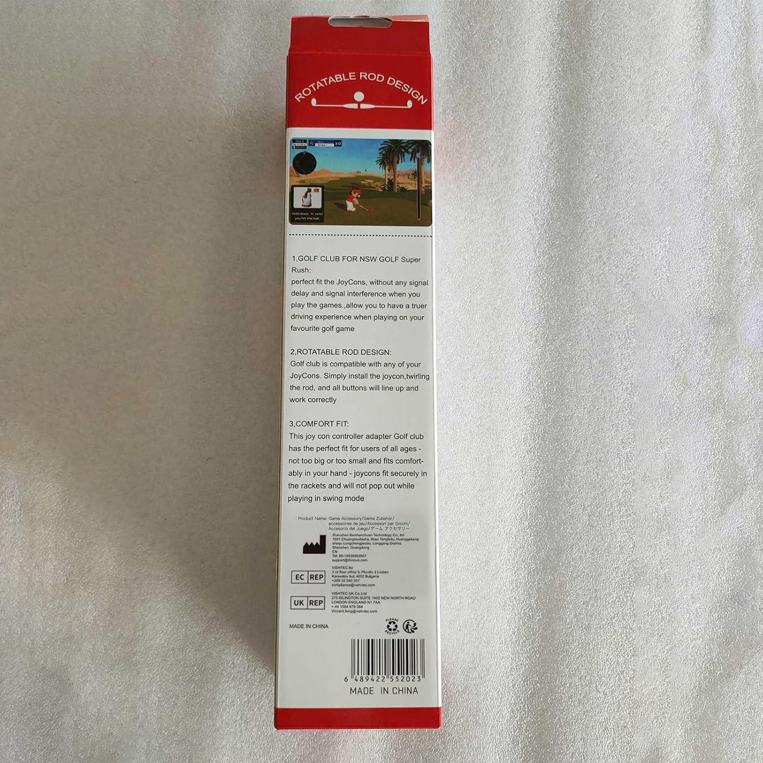 imageTiMOVO Golf Clubs for Switch Mario Golf Super Rush Game 2 Pack Golf Handle Peripherals Golf Grips Sports Game Accessories for Switch JoyCon Controller