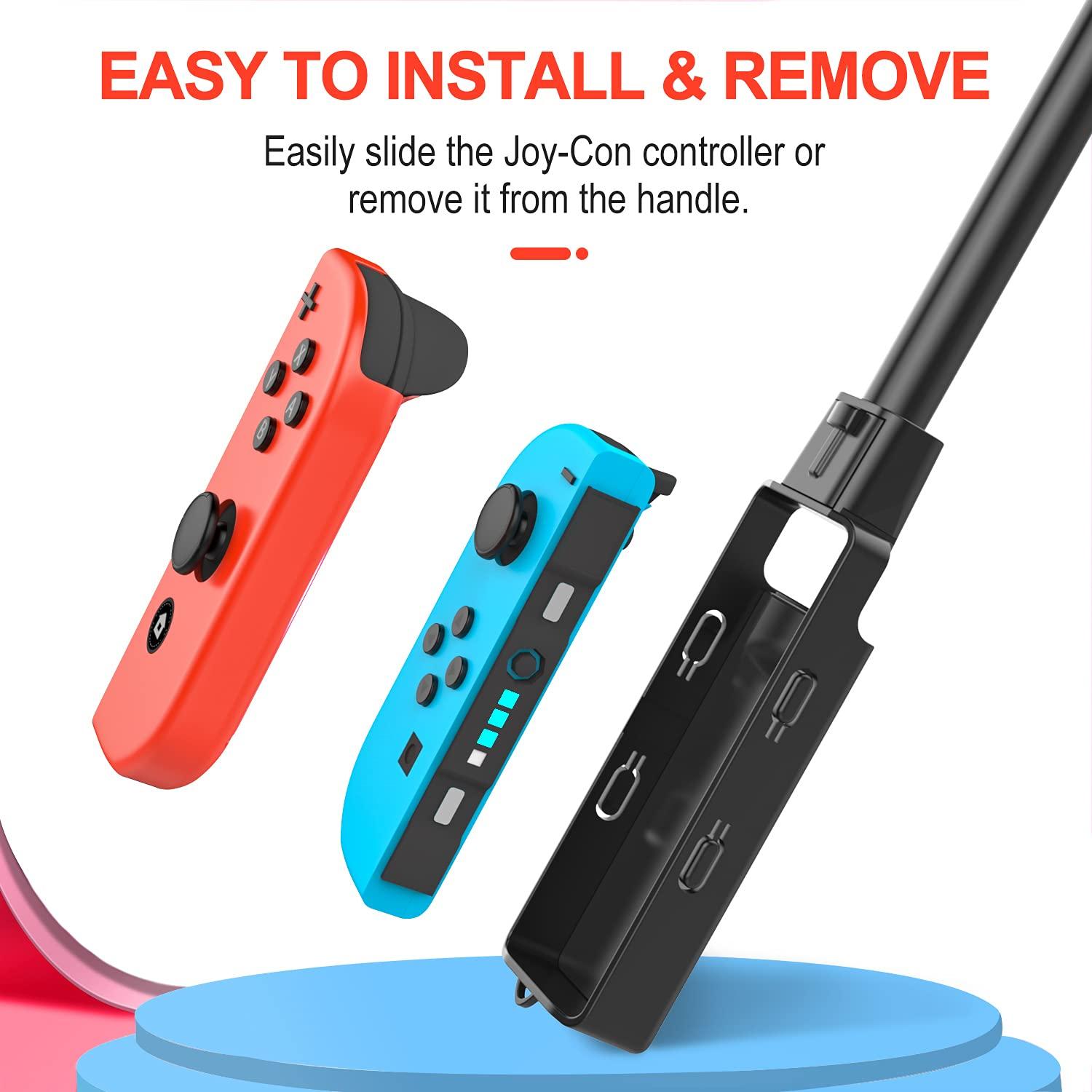 imageTiMOVO Golf Clubs for Switch Mario Golf Super Rush Game 2 Pack Golf Handle Peripherals Golf Grips Sports Game Accessories for Switch JoyCon Controller
