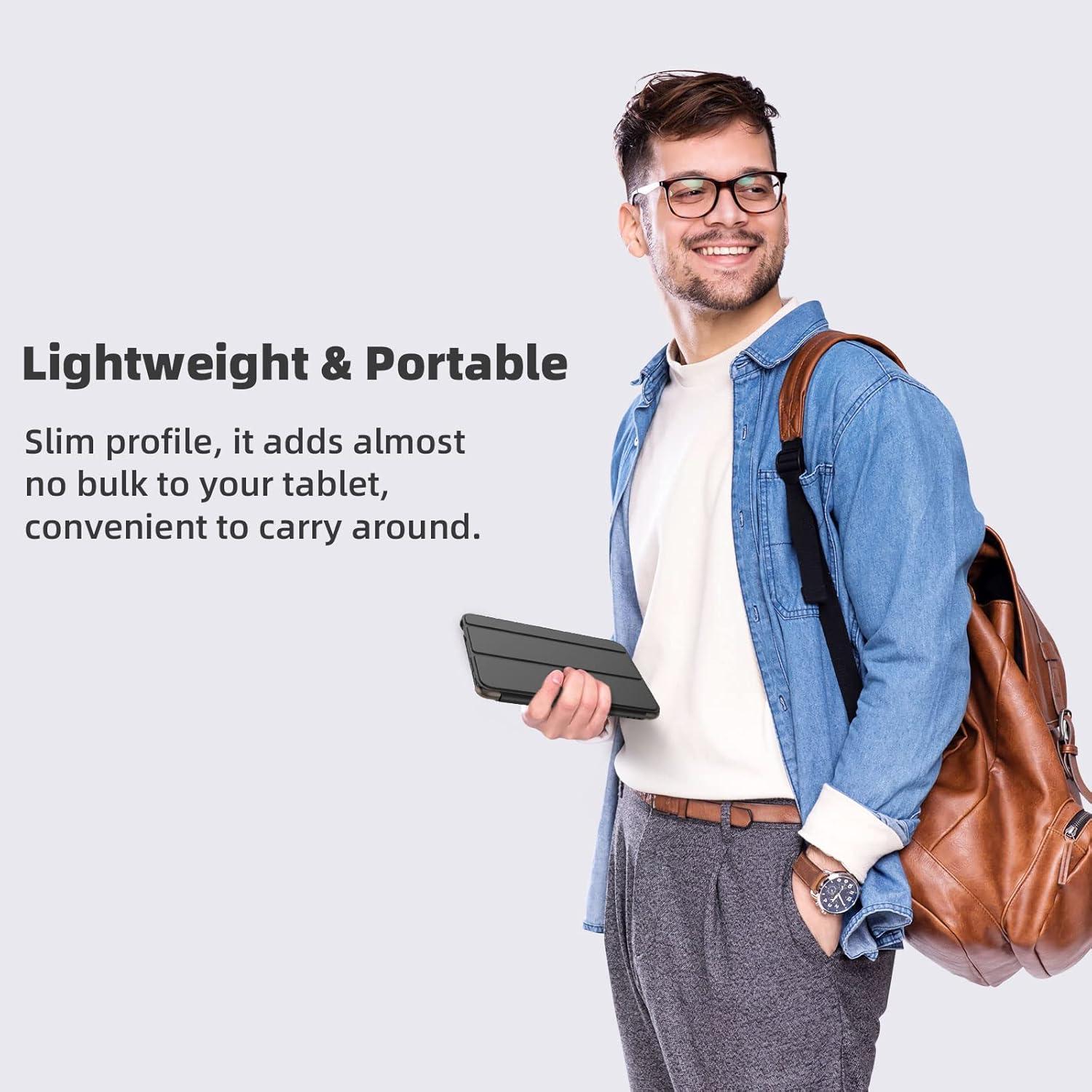 imageTiMOVO Protective Case Fits AllNew Kindle Fire 7 Tablet 7quot 12th Generation 2022 Release Slim Trifold PU Leather Smart Stand Cover Frosted Hard Back Shell with Auto WakeSleep Black