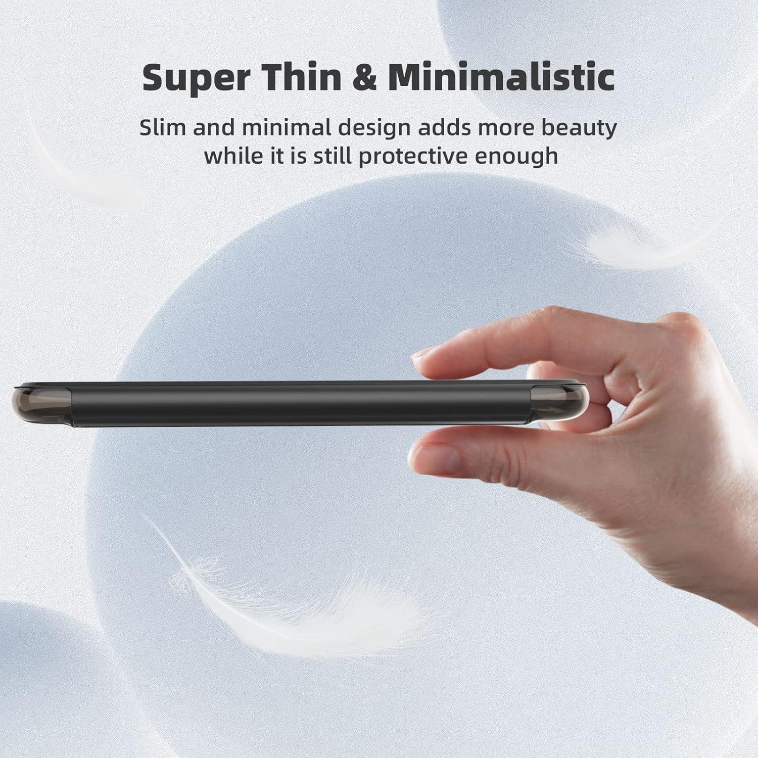 imageTiMOVO Protective Case Fits AllNew Kindle Fire 7 Tablet 7quot 12th Generation 2022 Release Slim Trifold PU Leather Smart Stand Cover Frosted Hard Back Shell with Auto WakeSleep Black