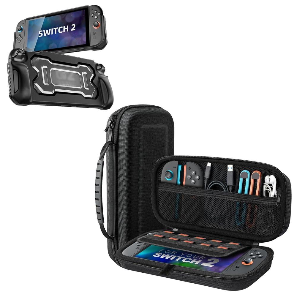 imageTiMOVO Carrying Case for Nintendo Switch 2 2025 with Large Capacity and Protective Case for Nintendo Switch 2 with Ergonomic Design Black