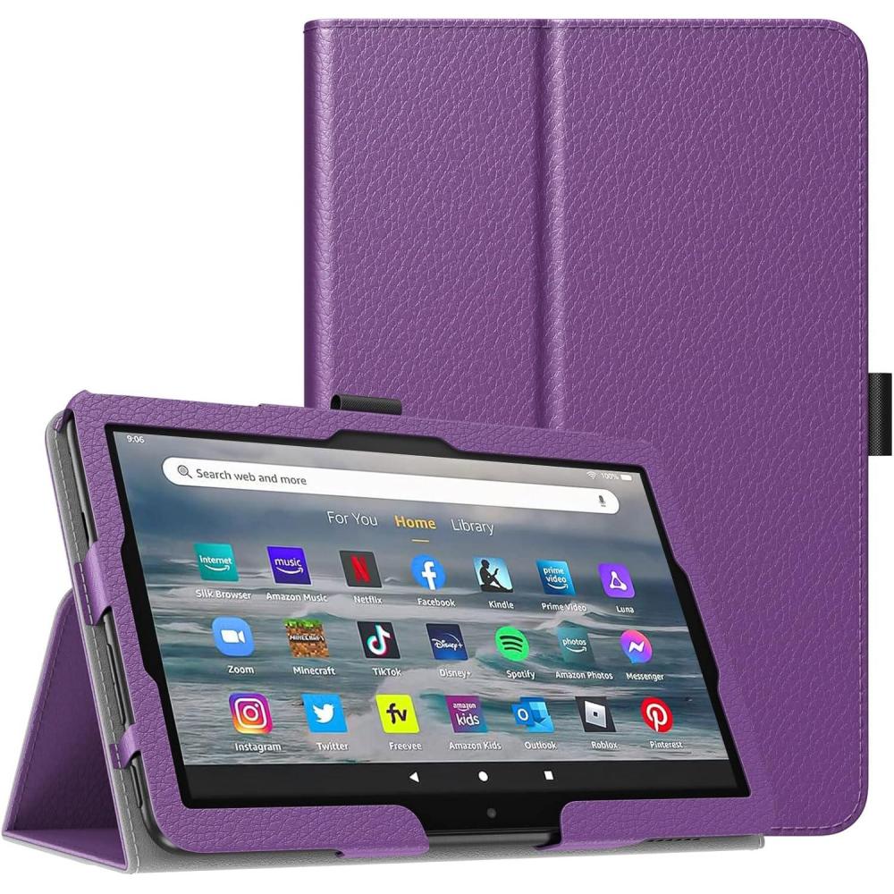 imageTiMOVO Case Fits AllNew Kindle Fire 7 Tablet 7quot 12th Generation 2022 Release Slim Protective Stand Cover PU Leather Shell with Auto WakeSleep Purple