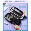 TiMOVO Carrying Case for Nintendo Switch OLED Model 2021 & Switch, Durable Hard Shell Game Storage Handbag Portable Travel Bag PU Pouch with Pocket for 10 Game Cards & Accessories, Watercolor Purple