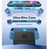 TiMOVO Dockable Case for Nintendo Switch 2 2025, TPU Grip Protective Case Accessories with Quick-Release Joycon Design for Switch 2, Anti-Scratch Shockproof Console Hard Cover, Gray(Blue)