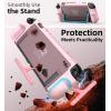 TiMOVO Dockable Case for Nintendo Switch 2 2025, TPU Grip Protective Case Accessories with Quick-Release Joycon Design for Switch 2, Anti-Scratch Shockproof Console Hard Cover, Gray(Pink)