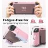 TiMOVO Dockable Case for Nintendo Switch 2 2025, TPU Grip Protective Case Accessories with Quick-Release Joycon Design for Switch 2, Anti-Scratch Shockproof Console Hard Cover, Gray(Pink)