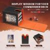 TiMOVO MTG Deck Box for 3000+ Trading Cards, Trading Card Storage Box with 20 Colorful Dividers & 4 Card Supporters, 4 Rows Commander Deck Boxes for Magic Game, YuGiOh, TCG, Sport Cards, Black Grey(Black+Orange)