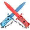TiMOVO 2-Pack Sword Grip for Switch Sports: Chambara (swordplay)/The Legend of Zelda: Skyward Sword Game, Compatible with Nintendo Switch/Switch OLED 2021, with Adjustable Hand Wrist Strap, Red & Blue