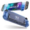 TiMOVO Dockable Case for Nintendo Switch 2 2025, TPU Grip Protective Case Accessories with Quick-Release Joycon Design for Switch 2, Anti-Scratch Shockproof Console Hard Cover, Gray(Blue)