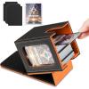 TiMOVO MTG Deck Box for 3000+ Trading Cards, Trading Card Storage Box with 20 Colorful Dividers & 4 Card Supporters, 4 Rows Commander Deck Boxes for Magic Game, YuGiOh, TCG, Sport Cards, Black Grey(Black+Orange)