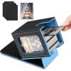 TiMOVO MTG Deck Box for 3000+ Trading Cards, Trading Card Storage Box with 20 Colorful Dividers & 4 Card Supporters, 4 Rows Commander Deck Boxes for Magic Game, YuGiOh, TCG, Sport Cards, Black Grey(Black+Sky Blue)