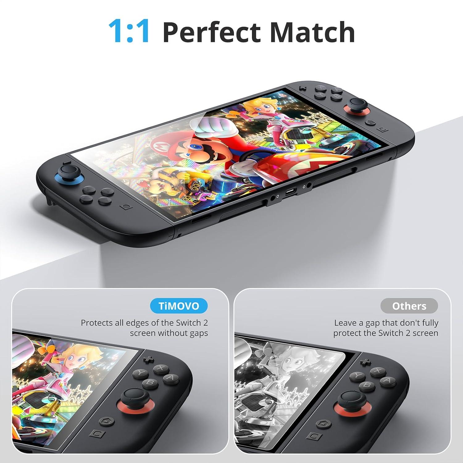 imageTiMOVO Carrying Case for Nintendo Switch 2 2025 with Protective Hard Shell and 4 pack Tempered Glass Screen Protector for Nintendo Switch 2