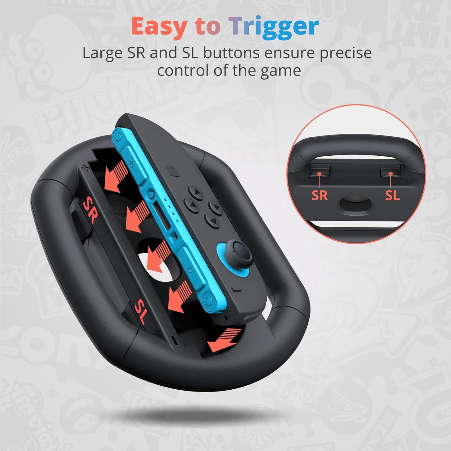 imageTiMOVO Carrying Case for Nintendo Switch 2 2025 with Protective Hard Shell and Steering Wheel Compatible with Nintendo Switch 2 JoyCon Black