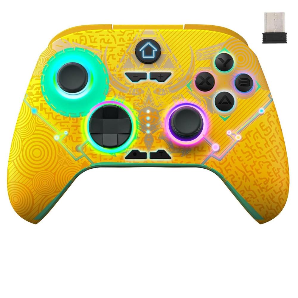 image:imageTiMOVO PC Controller for SwitchWindows PCSteam Wireless Bluetooth Controller with RGB LightHall JoysticksHall Triggers Switch Controller with Wireless Adapter for PC Steam Android iOS BlackYellow