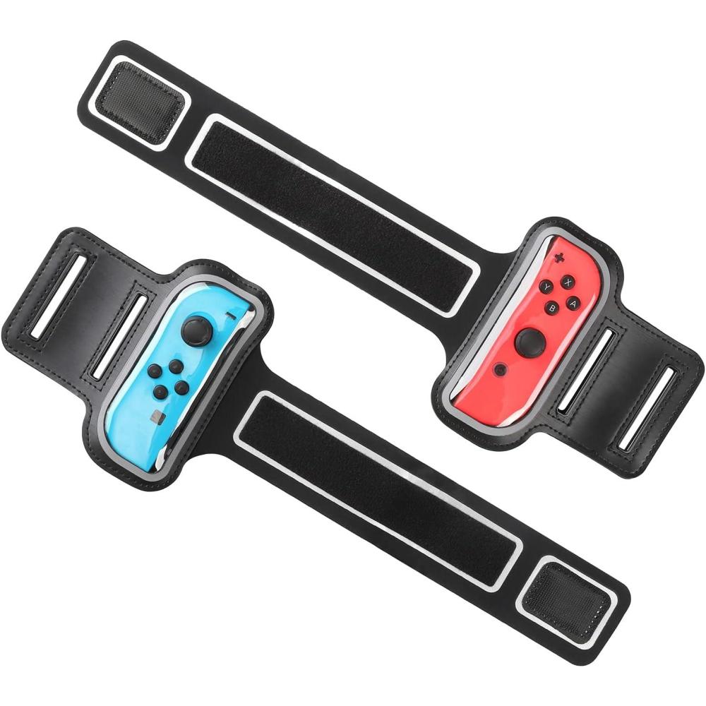image:imageTiMOVO Wrist Bands Straps Compatible with Nintendo Switch 2024 2023 2022 2021 2020 Switch Sports Switch Zumba Burn It Up Cardio Boxing Series2 Pack Adjustable Elastic Armband for JoyCon