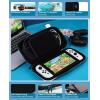 TiMOVO Carrying Case for Nintendo Switch OLED Model 2021 & Switch, Durable Hard Shell Game Storage Handbag Portable Travel Bag PU Pouch with Pocket for 10 Game Cards & Accessories, Cloud Peacock Blue