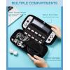 TiMOVO Carrying Case for Nintendo Switch OLED Model 2021 & Switch, Durable Hard Shell Game Storage Handbag Portable Travel Bag PU Pouch with Pocket for 10 Game Cards & Accessories, Cloud Peacock Blue