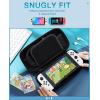 TiMOVO Carrying Case for Nintendo Switch OLED Model 2021 & Switch, Durable Hard Shell Game Storage Handbag Portable Travel Bag PU Pouch with Pocket for 10 Game Cards & Accessories, Cloud Peacock Blue