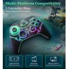 TiMOVO PC Controller for Switch/Windows PC/Steam, Wireless Bluetooth Controller with RGB Light/Hall Joysticks/Hall Triggers, Switch Controller with Wireless Adapter for PC, Steam, Android, iOS – Black(Black)