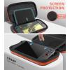 TiMOVO Portable Carrying Case for Nintendo Switch 2 2025, Large Capacity, Protective Hard Shell Travel Case Pouch for Switch 2 with 20 Game Card Slots and Pockets for Console & Accessories, Black(Orange)
