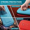 TiMOVO Portable Carrying Case for Nintendo Switch 2 2025, Large Capacity, Protective Hard Shell Travel Case Pouch for Switch 2 with 20 Game Card Slots and Pockets for Console & Accessories, Black(Blue+Red)
