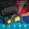 TiMOVO Portable Carrying Case for Nintendo Switch 2 2025, Large Capacity, Protective Hard Shell Travel Case Pouch for Switch 2 with 20 Game Card Slots and Pockets for Console & Accessories, Black(Black)
