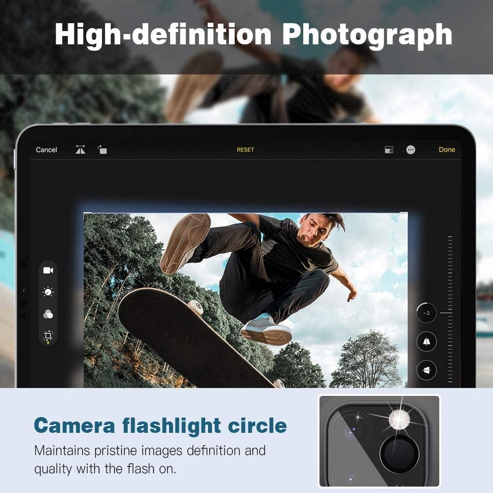 image:imageTiMOVO 2 Pack Camera Lens Protector Compatible with iPad Pro 12911 inch 202220212020 9H Hardness Tempered Glass 3D Camera Lens Film High DefinitionAntiScratchBubbleFree Clear