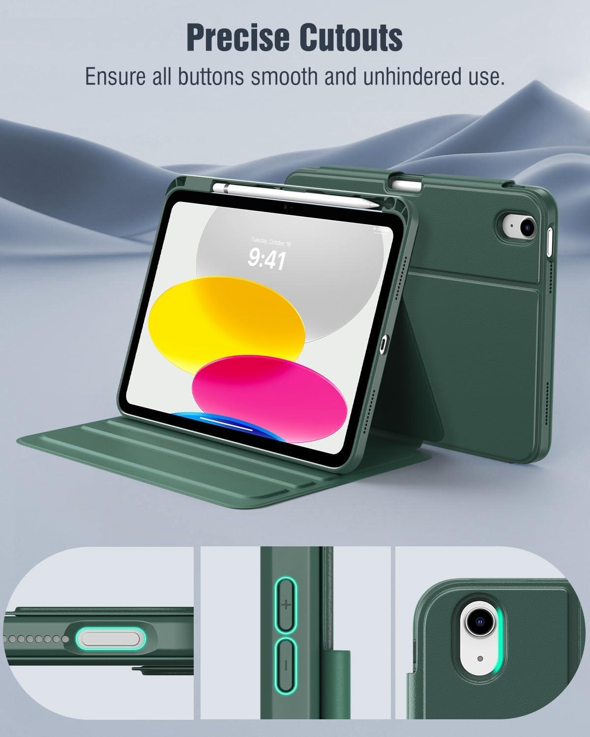 image:imageTiMOVO Case for iPad A16 11th Generation 11 Inch 2025 iPad 10th Generation 109 inch 2022 with Pencil Holder Protective Folio Stand Cover MultiAngle Viewing Blue Starry SkyMidnight Green