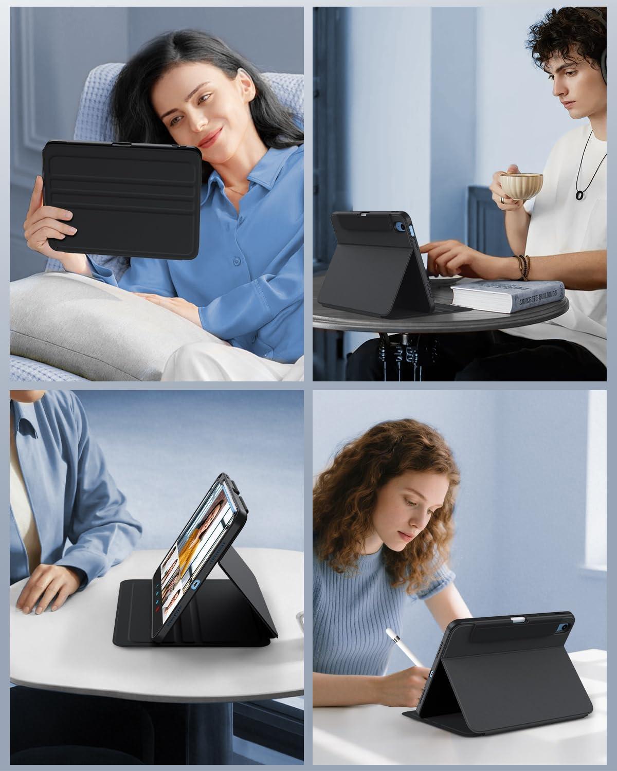 image:imageTiMOVO Case for iPad A16 11th Generation 11 Inch 2025 iPad 10th Generation 109 inch 2022 with Pencil Holder Protective Folio Stand Cover MultiAngle Viewing Blue Starry SkyDenim Black