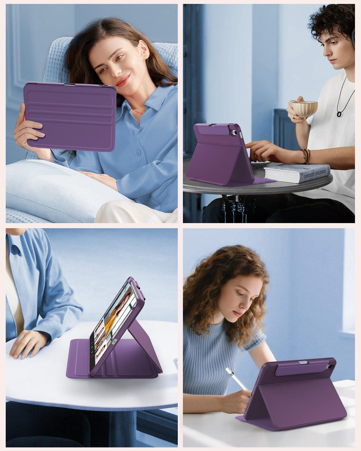 image:imageTiMOVO Case for iPad A16 11th Generation 11 Inch 2025 iPad 10th Generation 109 inch 2022 with Pencil Holder Protective Folio Stand Cover MultiAngle Viewing Blue Starry SkyPurple
