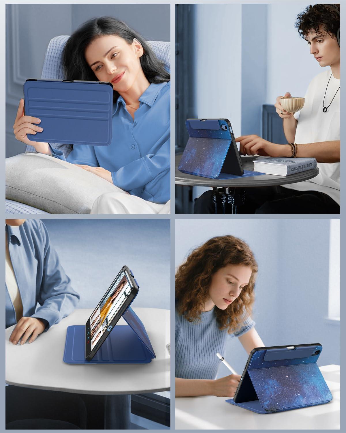 image:imageTiMOVO Case for iPad A16 11th Generation 11 Inch 2025 iPad 10th Generation 109 inch 2022 with Pencil Holder Protective Folio Stand Cover MultiAngle Viewing Blue Starry SkyBlue Starry Sky