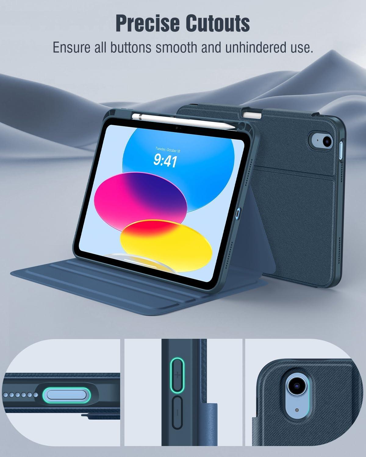 image:imageTiMOVO Case for iPad A16 11th Generation 11 Inch 2025 iPad 10th Generation 109 inch 2022 with Pencil Holder Protective Folio Stand Cover MultiAngle Viewing Blue Starry SkyNavy Blue