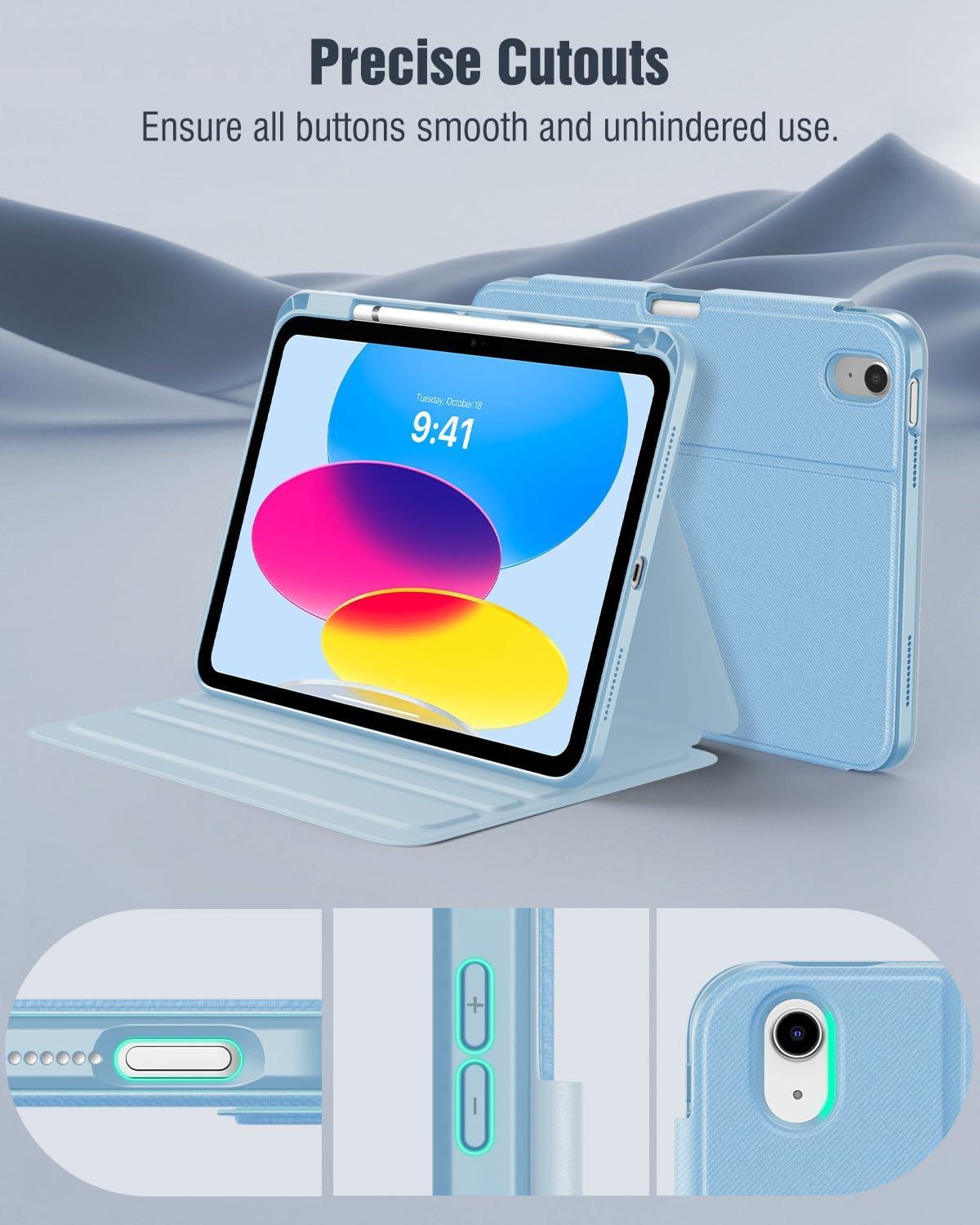 image:imageTiMOVO Case for iPad A16 11th Generation 11 Inch 2025 iPad 10th Generation 109 inch 2022 with Pencil Holder Protective Folio Stand Cover MultiAngle Viewing Blue Starry SkySky Blue