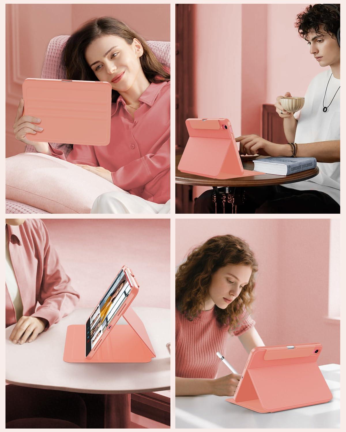 image:imageTiMOVO Case for iPad A16 11th Generation 11 Inch 2025 iPad 10th Generation 109 inch 2022 with Pencil Holder Protective Folio Stand Cover MultiAngle Viewing Blue Starry SkyApricot Pink