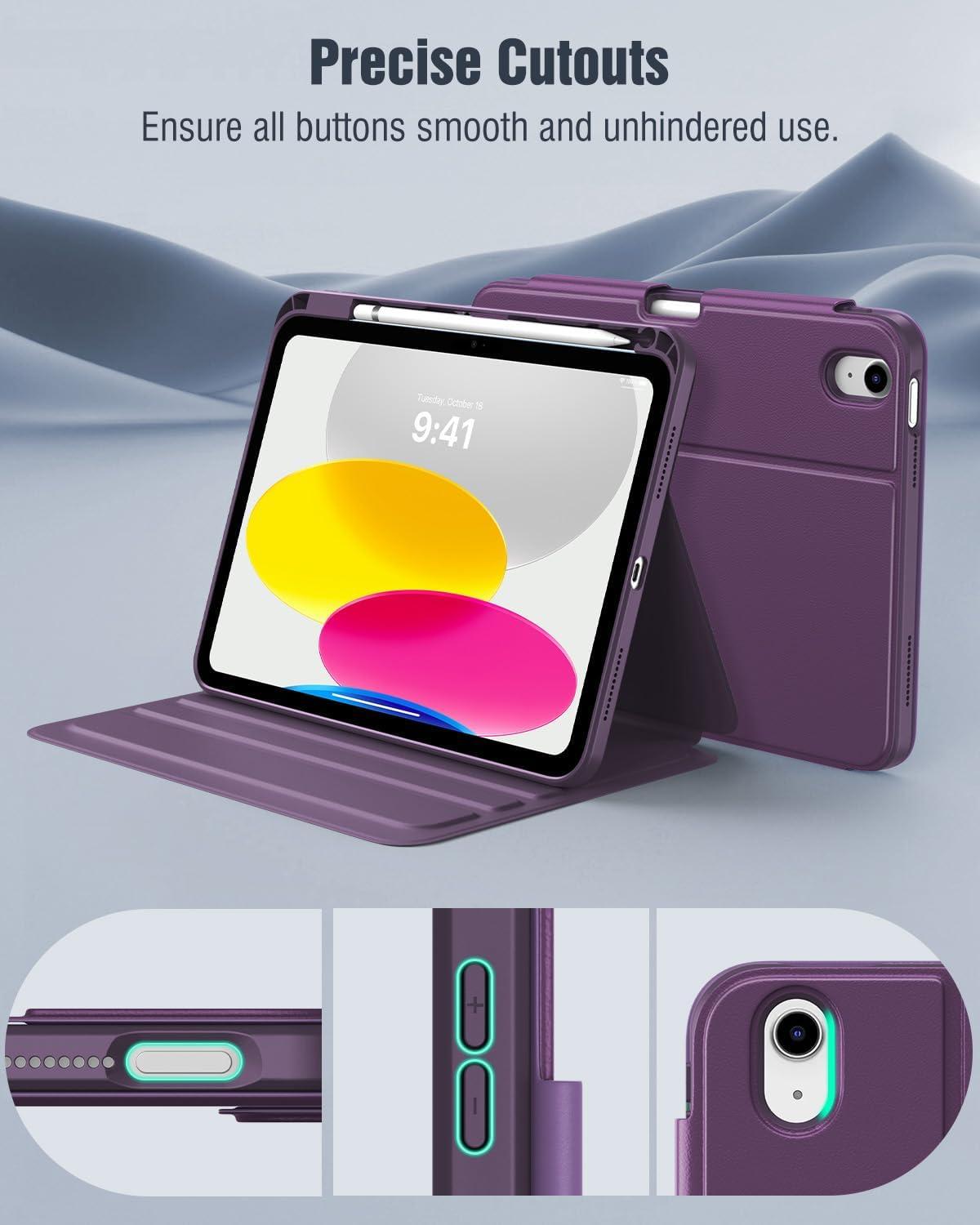 image:imageTiMOVO Case for iPad A16 11th Generation 11 Inch 2025 iPad 10th Generation 109 inch 2022 with Pencil Holder Protective Folio Stand Cover MultiAngle Viewing Blue Starry SkyPurple