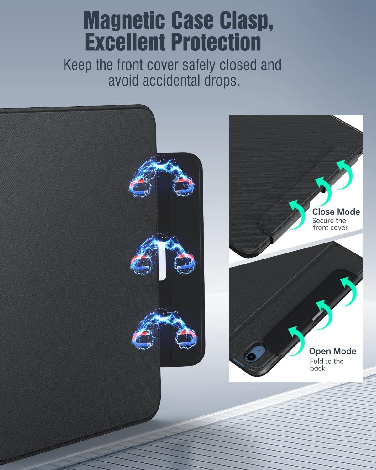 image:imageTiMOVO Case for iPad A16 11th Generation 11 Inch 2025 iPad 10th Generation 109 inch 2022 with Pencil Holder Protective Folio Stand Cover MultiAngle Viewing Blue Starry SkyDenim Black