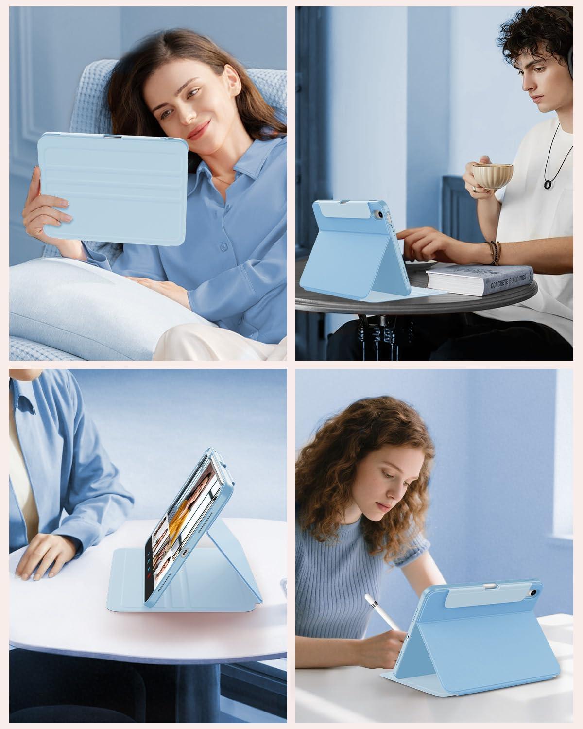 image:imageTiMOVO Case for iPad A16 11th Generation 11 Inch 2025 iPad 10th Generation 109 inch 2022 with Pencil Holder Protective Folio Stand Cover MultiAngle Viewing Blue Starry SkySky Blue