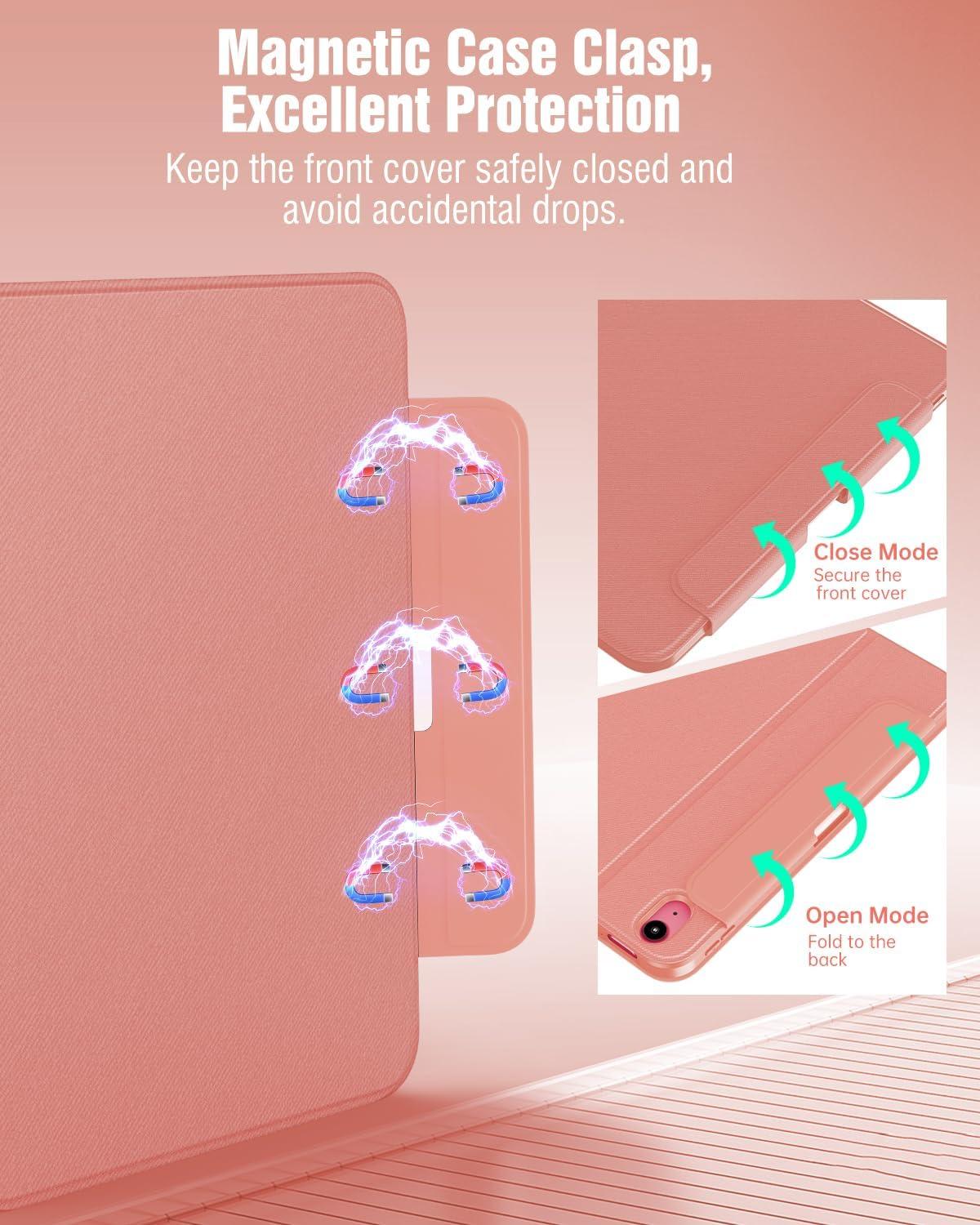 image:imageTiMOVO Case for iPad A16 11th Generation 11 Inch 2025 iPad 10th Generation 109 inch 2022 with Pencil Holder Protective Folio Stand Cover MultiAngle Viewing Blue Starry SkyApricot Pink