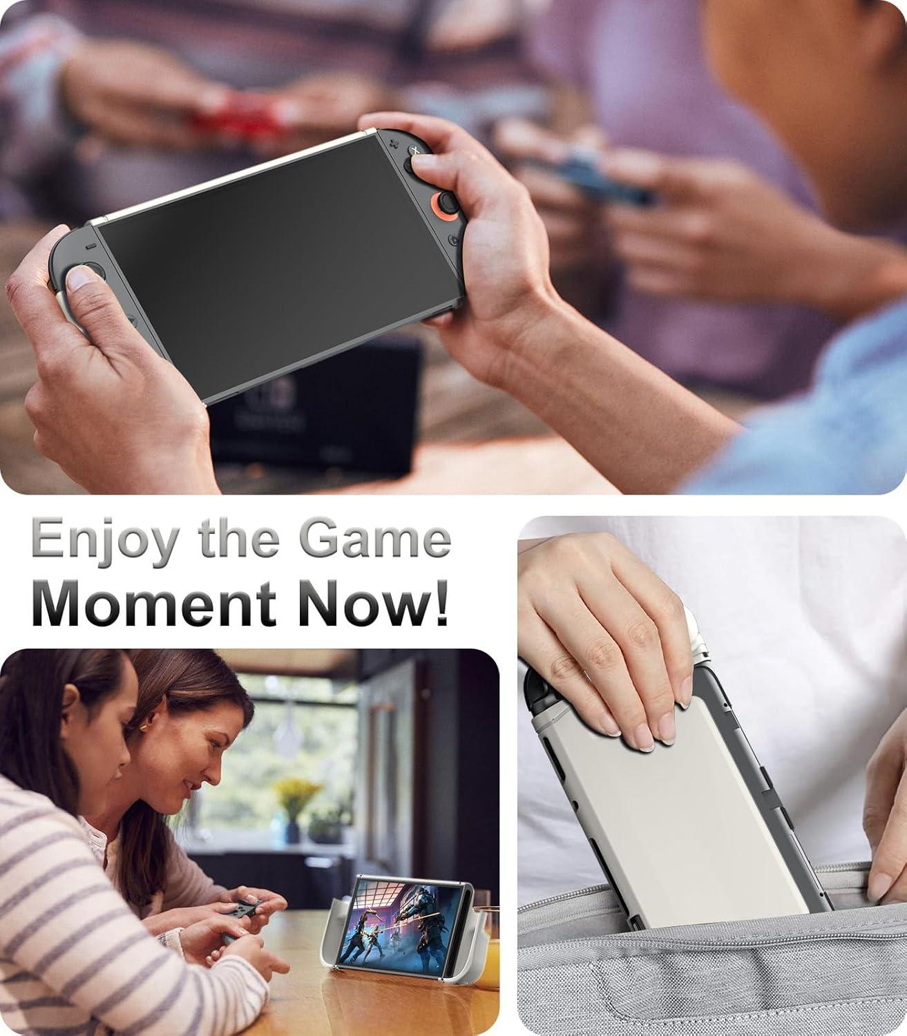 image:imageTiMOVO Dockable Case for Nintendo Switch 2 2025 TPU Grip Protective Cover Accessories with Ergonomic Design for Switch 2 Console amp JoyCon ShockAbsorption AntiScratch Precise Cutouts BlackGray